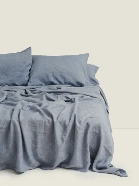 100% Linen Sheet Set in Ocean