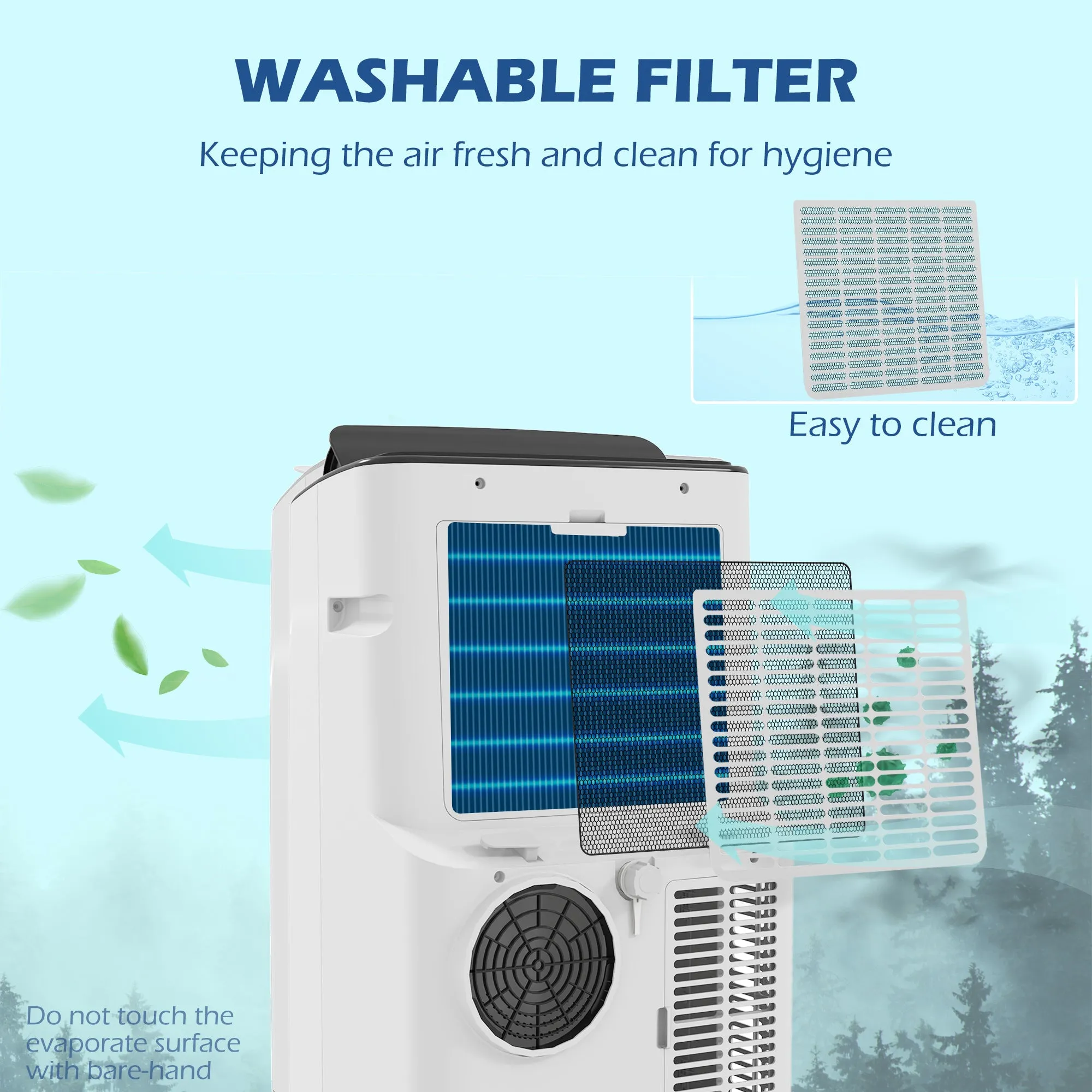 12,000 BTU Mobile Air Conditioner for Room up to 26m¬≤, Smart Home WiFi Compatible, with Dehumidifier, Fan, 24H Timer