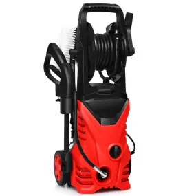 1800W 2030PSI Electric Pressure Washer Cleaner with Hose Reel-Red