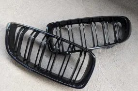 2014  BMW 4 Series (F32 / F33 / F36) M Inspired Dual Slat Kidney Grilles (Various Finishes) [Fits OEM F82 M4 & F80 M3]