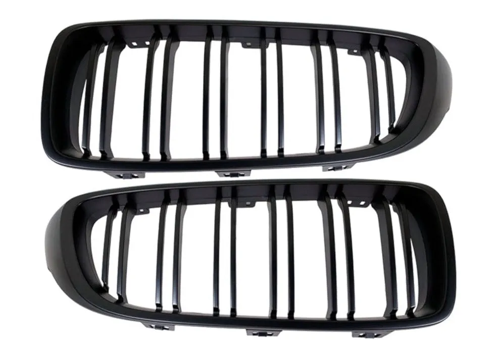 2014  BMW 4 Series (F32 / F33 / F36) M Inspired Dual Slat Kidney Grilles (Various Finishes) [Fits OEM F82 M4 & F80 M3]