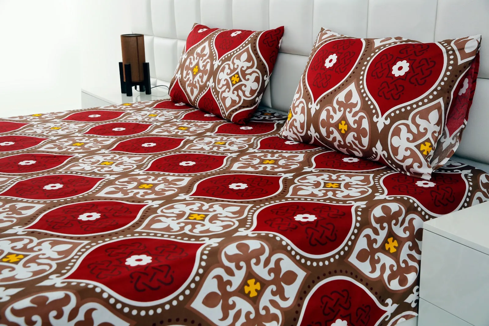 2Pcs Single Bed Sheet-Brown Crown