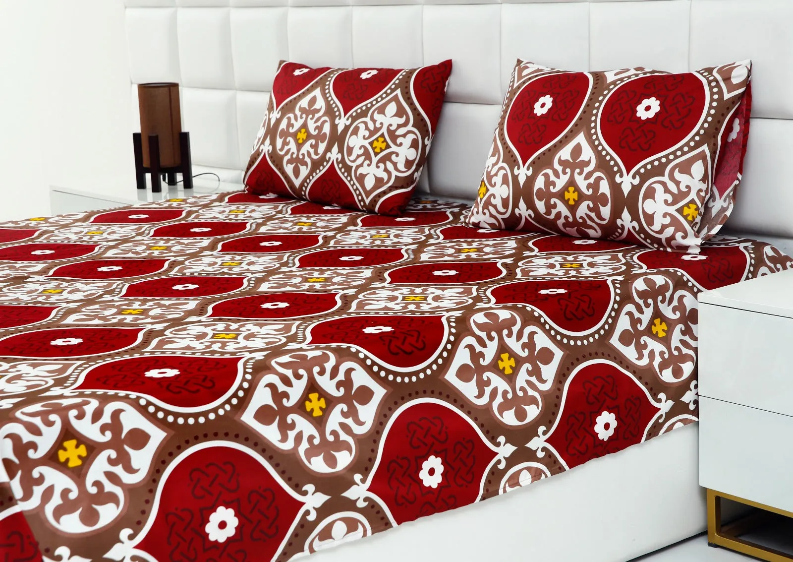 2Pcs Single Bed Sheet-Brown Crown