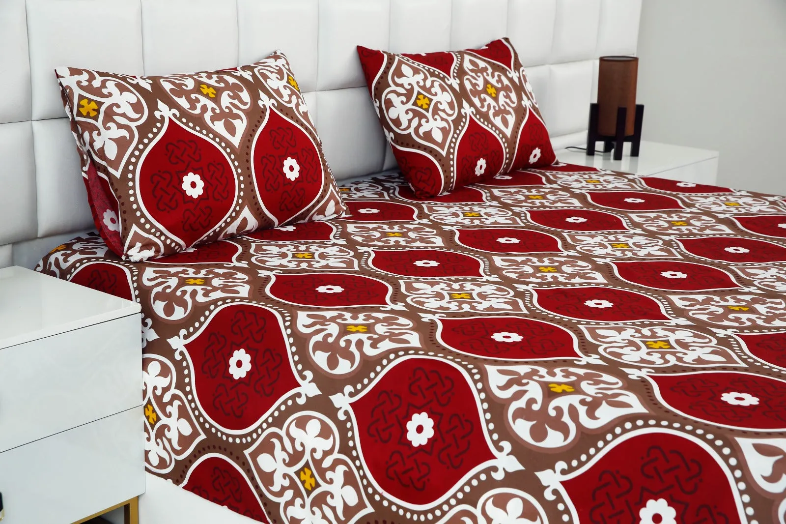 2Pcs Single Bed Sheet-Brown Crown