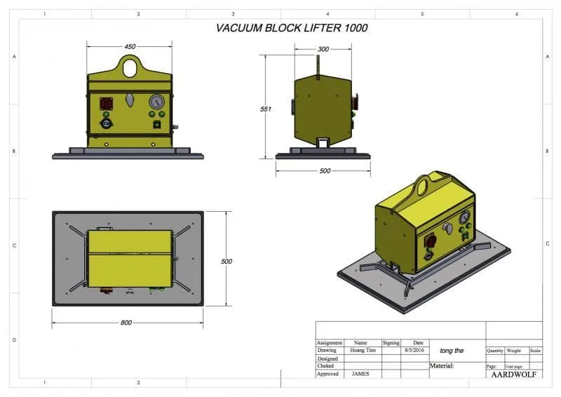 Aardwolf Vacuum Block Lifter 1,000kg