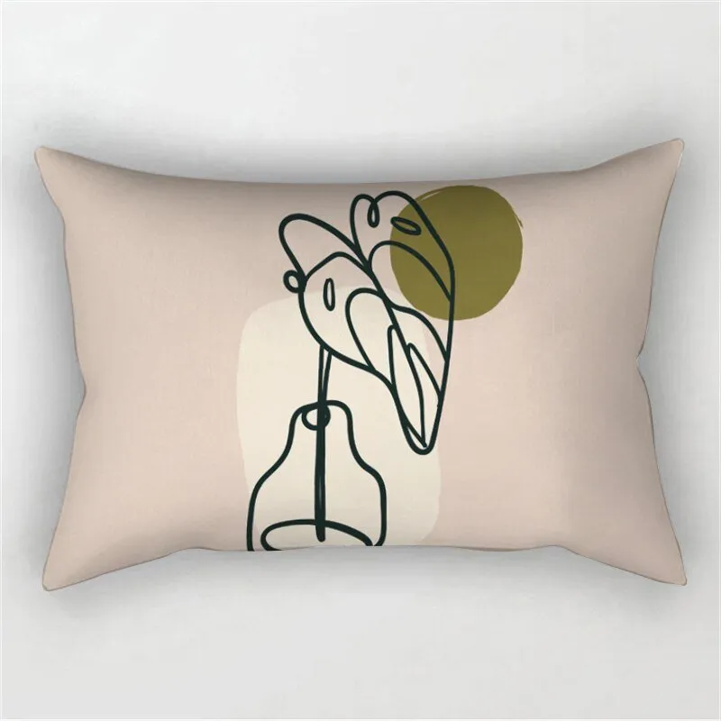 Abstract Leaf Plant Pattern Sofa Pillowcase