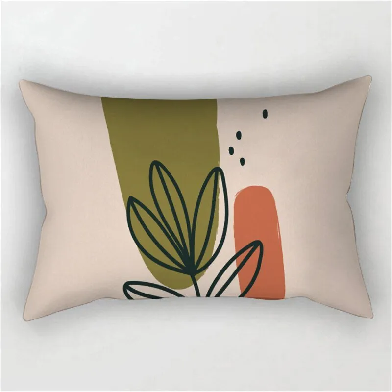 Abstract Leaf Plant Pattern Sofa Pillowcase