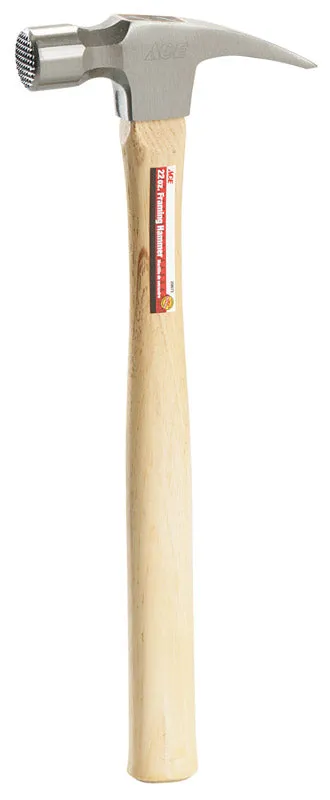 Ace 22 oz Milled Face Framing Hammer Hickory Handle