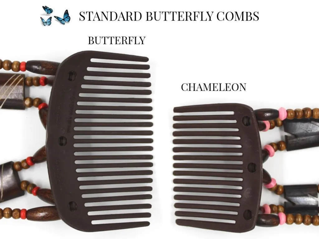 African Butterfly Hair Comb - Beada Blonde 105