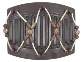 African Butterfly Thick Hair Comb - Beada Tube Brown 50