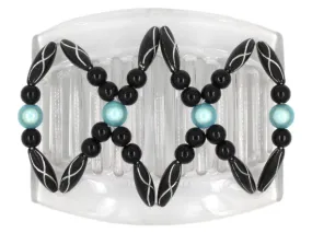 African Butterfly Thick Hair Comb - Dalena Clear 126