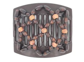 African Butterfly Thick Hair Comb - Ndebele Brown 95