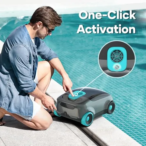 AIPER Cordless Robotic Pool Cleaner, Pool Vacuum for Above Ground Pool with Advanced Filtration, Tri-Motor & LED Indicator, ldeal for Above-Ground Pools Up to 33 FT in Length (Last 130 Mins)