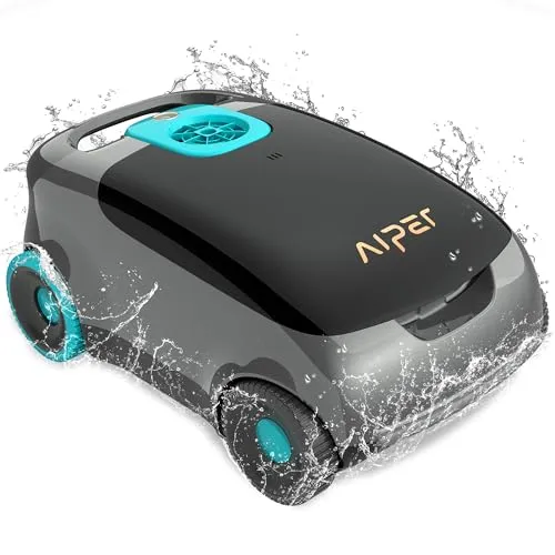 AIPER Cordless Robotic Pool Cleaner, Pool Vacuum for Above Ground Pool with Advanced Filtration, Tri-Motor & LED Indicator, ldeal for Above-Ground Pools Up to 33 FT in Length (Last 130 Mins)