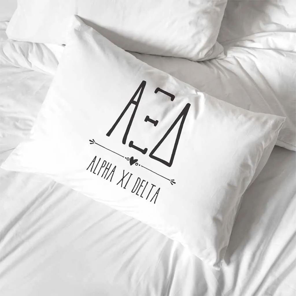 Alpha Xi Delta Boho Greek Letters and Name Pillowcase