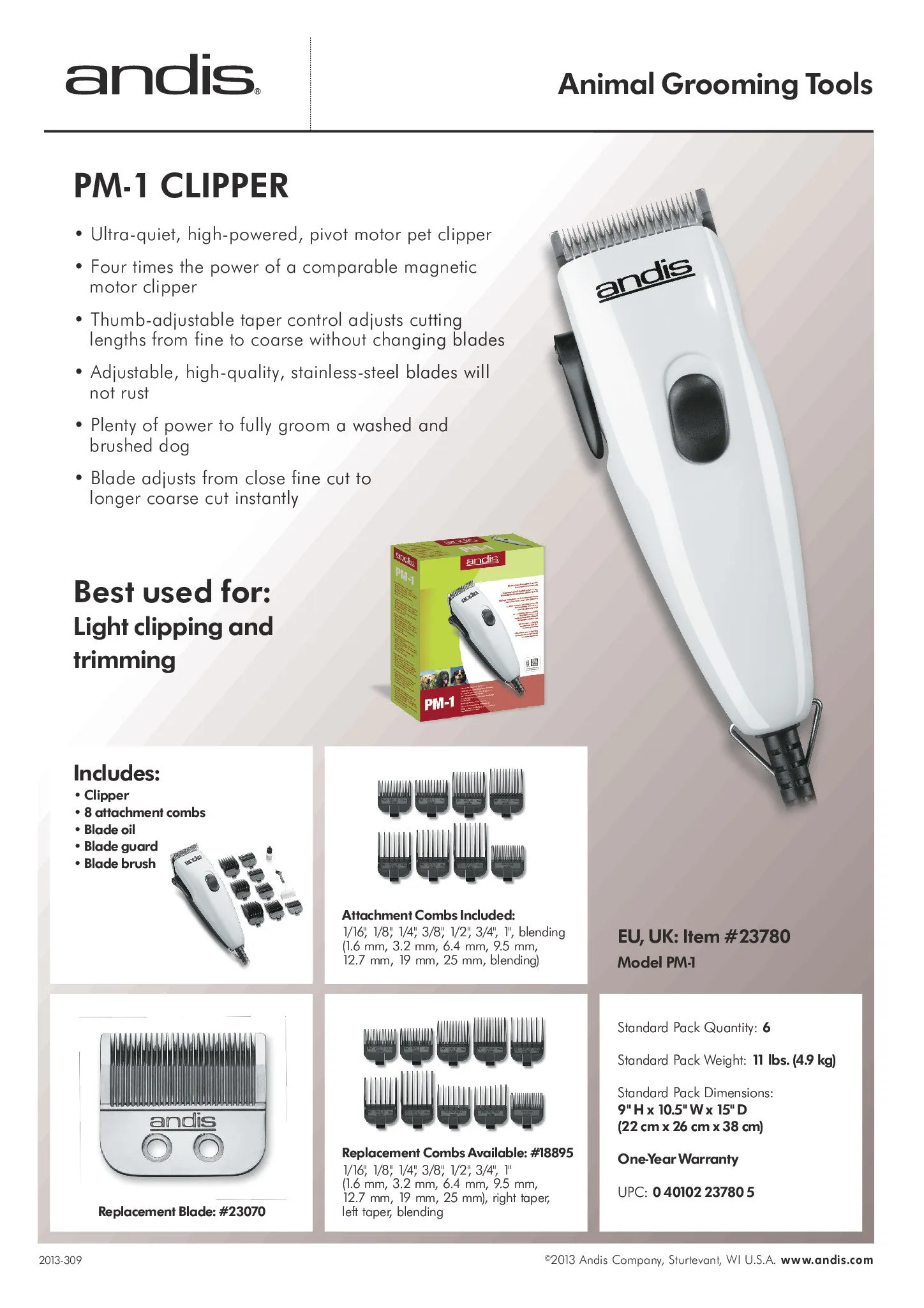 Andis - Clipper EasyClip Light Duty 12-Piece Kit