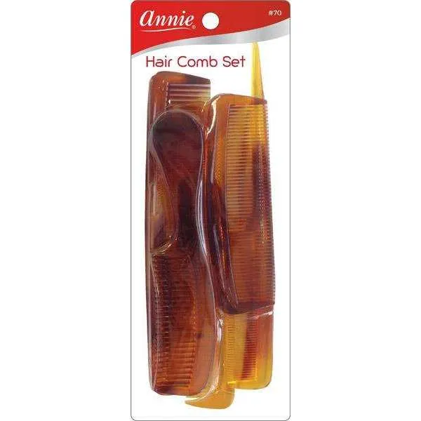 Annie Family Comb Set 6Ct Tortoise