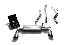 ARMYTRIX Stainless Steel Valvetronic Catback Exhaust System Dual Blue Coated Tips Mercedes-Benz A-Class W176 2WD 2013-2015