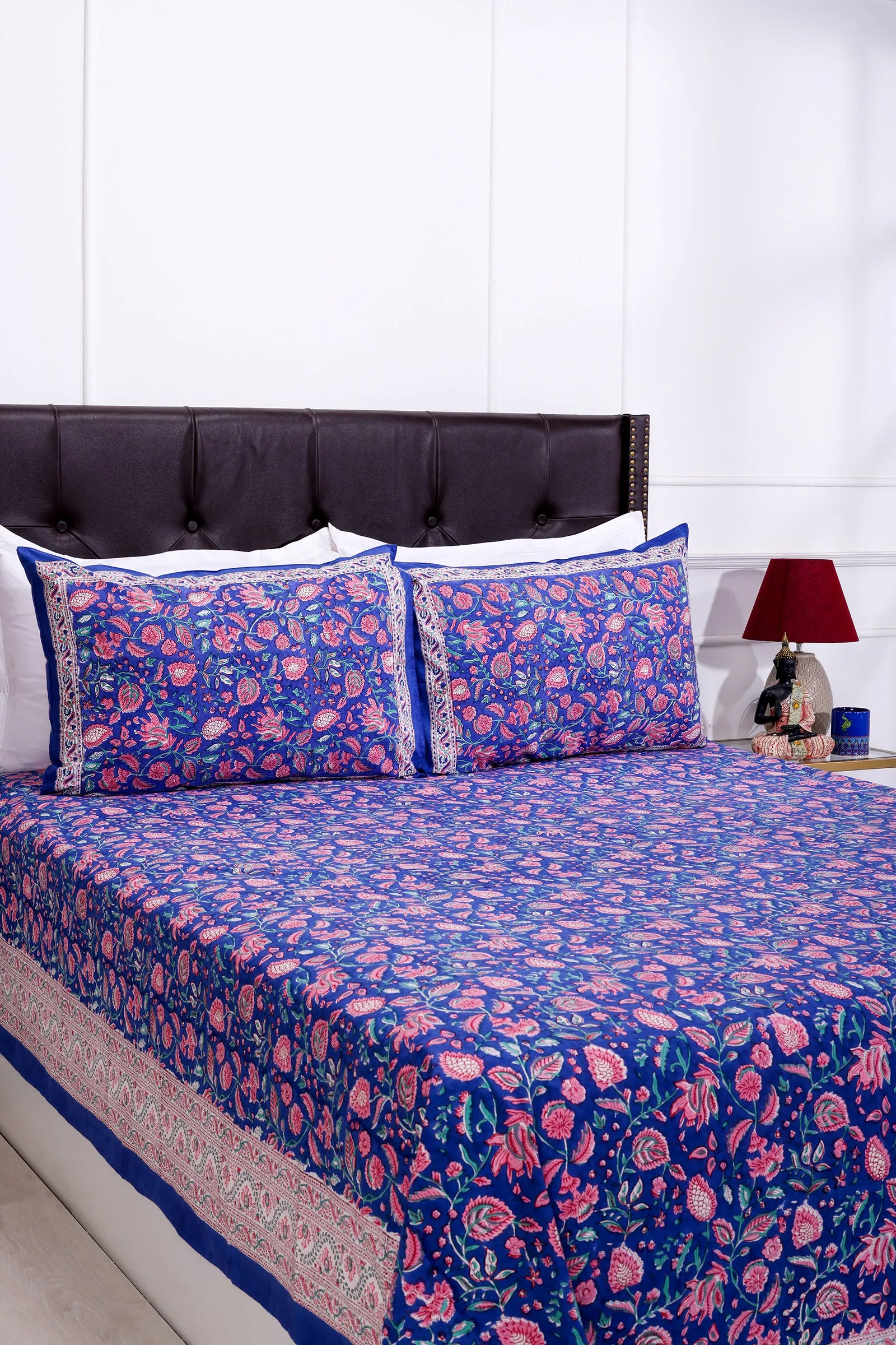 Arohi Jaal Navy Blue Cotton  Bedsheet