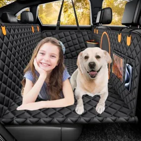 Back Seat Extender for Dogs, Large Space, Hard Bottom Car Seat Cover for Dogs, Waterproof Back Seat Pet Cover for Dogs, Dog Hammock for Car, Backseat Dog Protector for Dogs in Car SUV (Black)