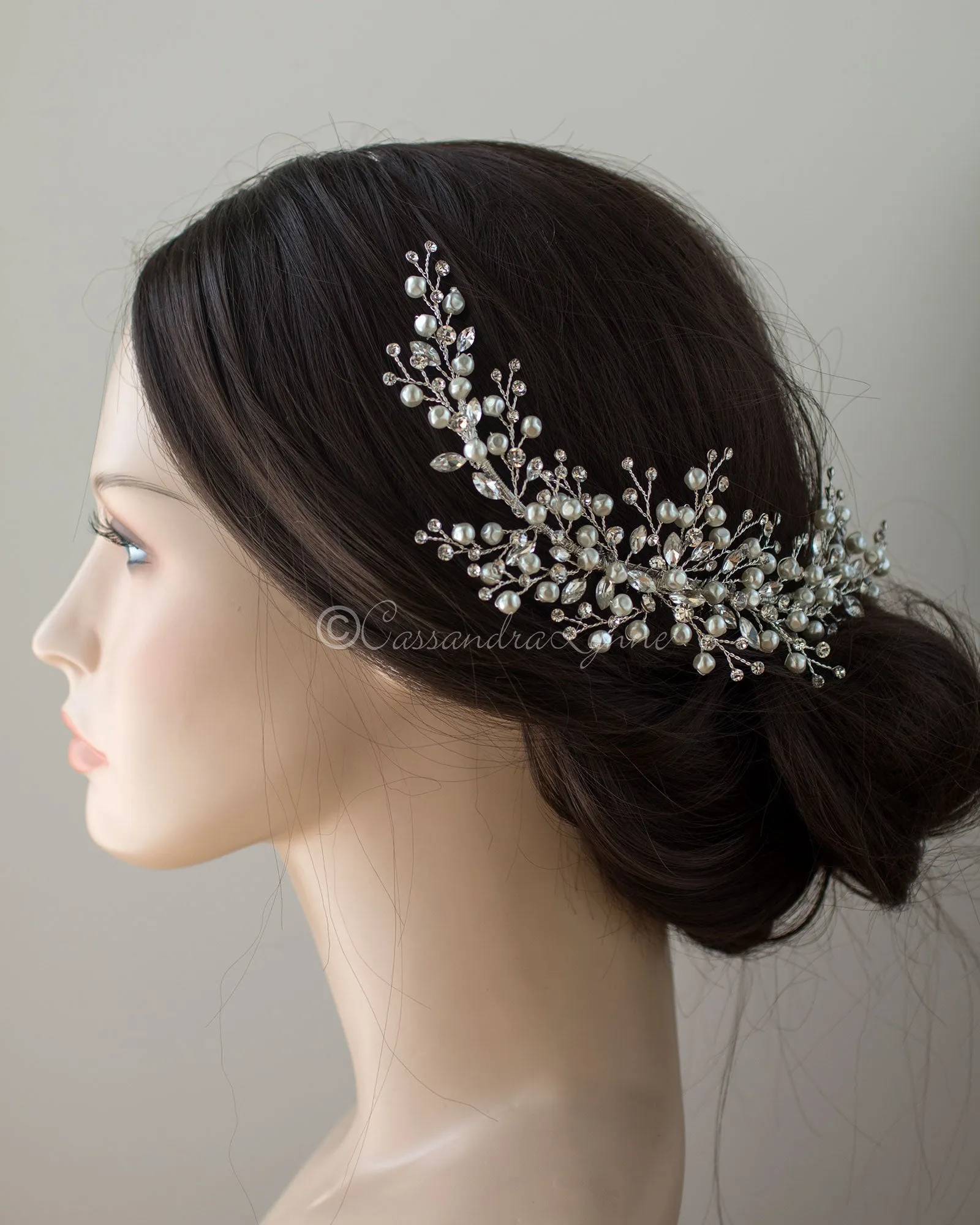 Baroque Pearls and Crystals Bridal Headpiece