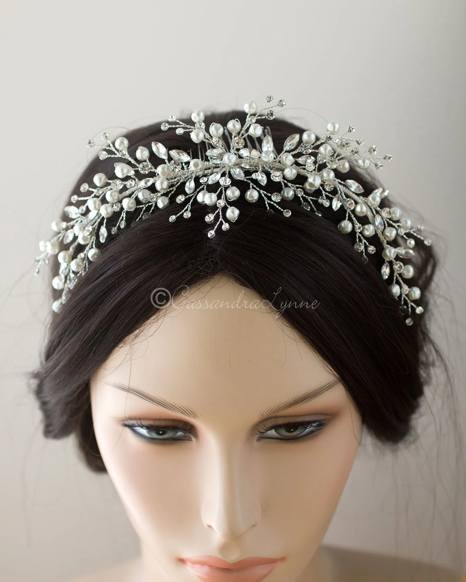 Baroque Pearls and Crystals Bridal Headpiece