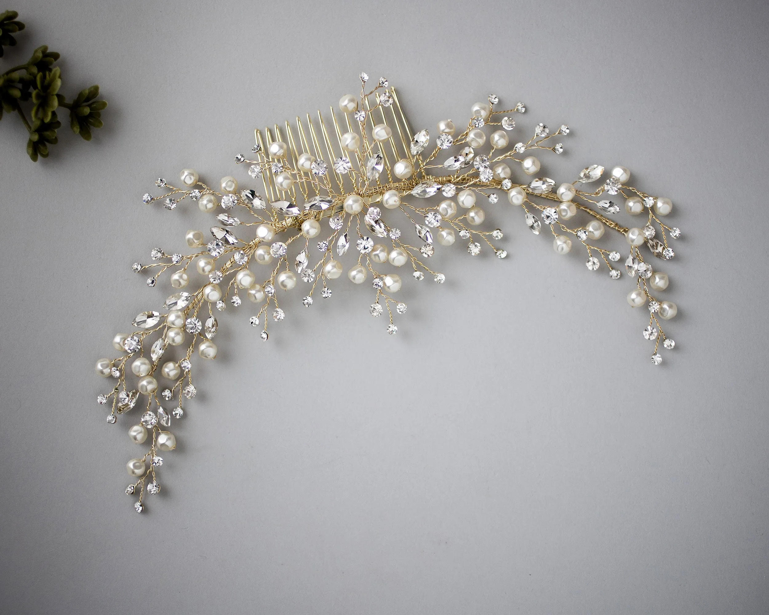 Baroque Pearls and Crystals Bridal Headpiece