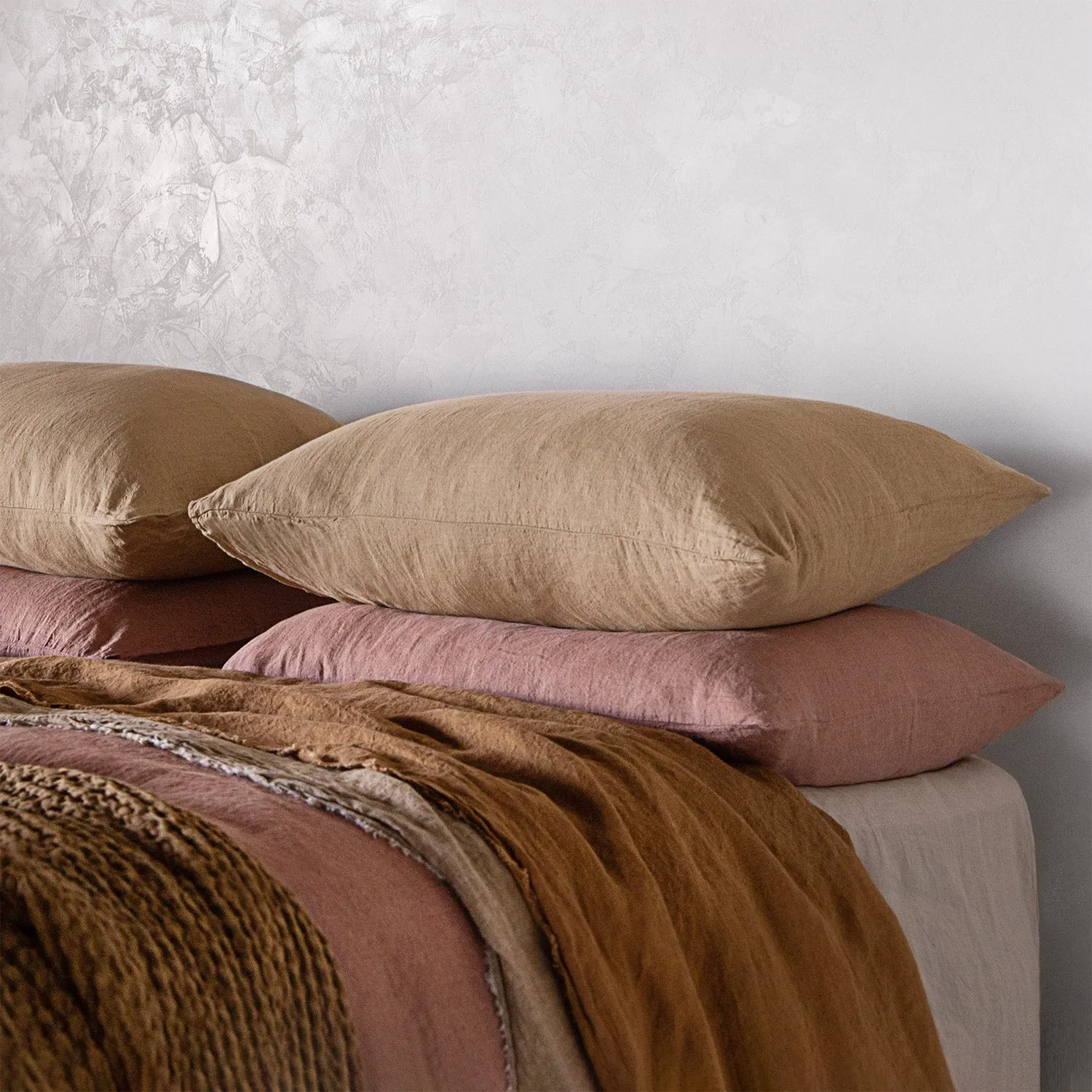 Basix Linen Pillowcase - Carmel