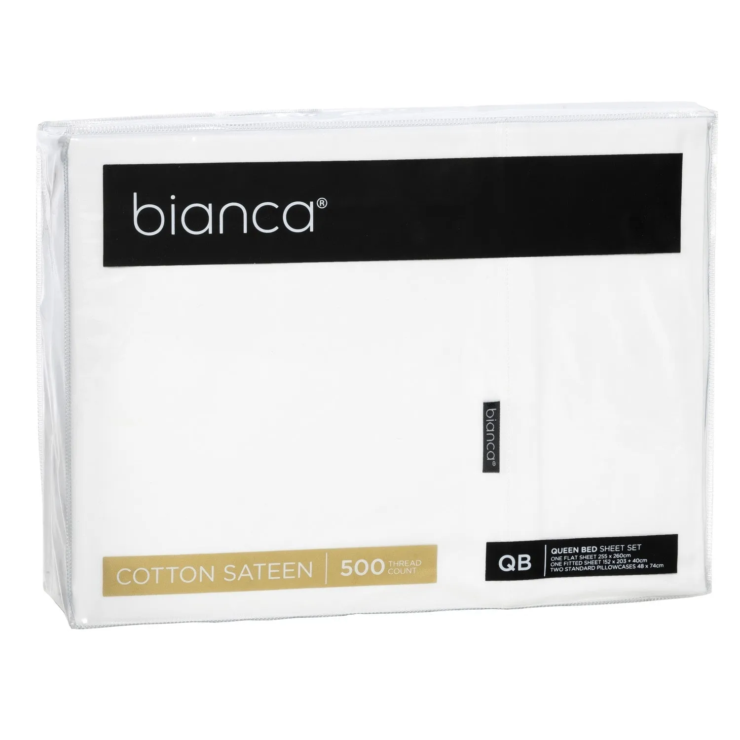 Bianca KINGSTON 500 THREAD COUNT COTTON SATEEN SHEET SETS WHITE