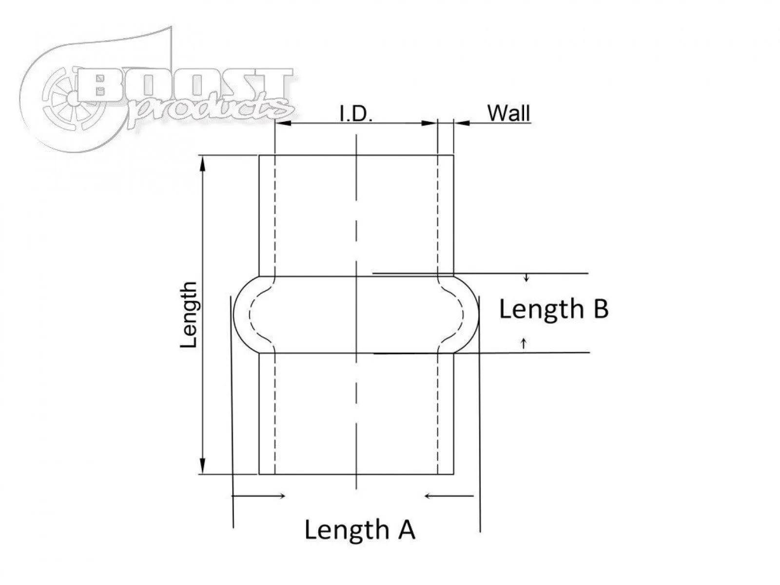 BOOST Products Silicone Coupler with Single Hump, 60mm (2-3/8") ID, Blue