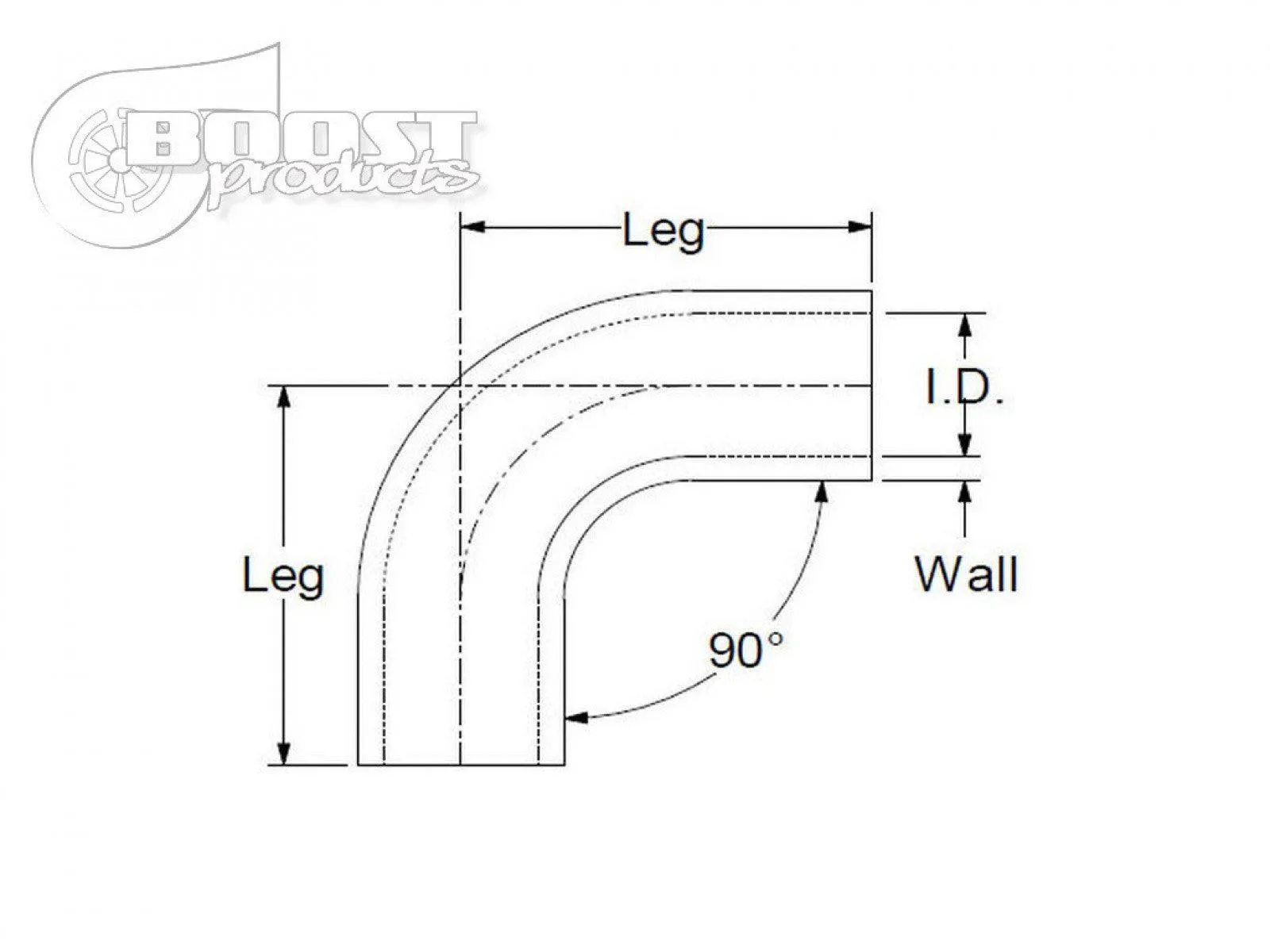 BOOST Products Silicone Elbow 90 Degrees, 22mm (7/8") ID, Black