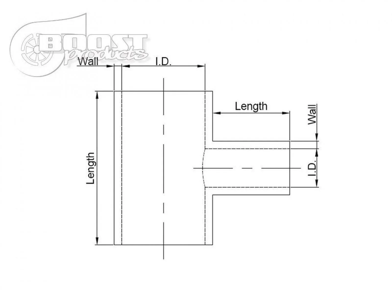 BOOST Products Silicone T-piece Adapter 54mm (2-1/8") ID / 25mm (1") Branch ID / Blue