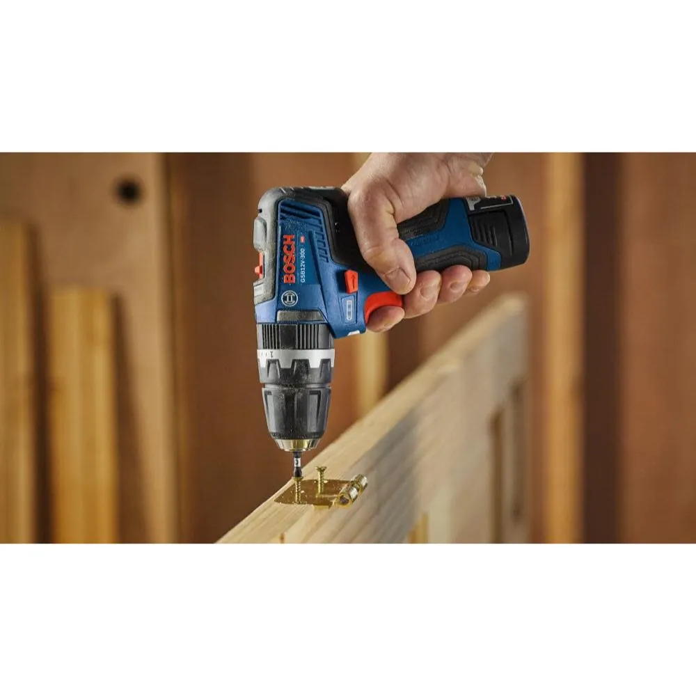 Bosch GSB12V-300B22 12V Max Brushless 3/8 In. Hammer Drill/Driver Kit with (2) 2.0 Ah Batteries