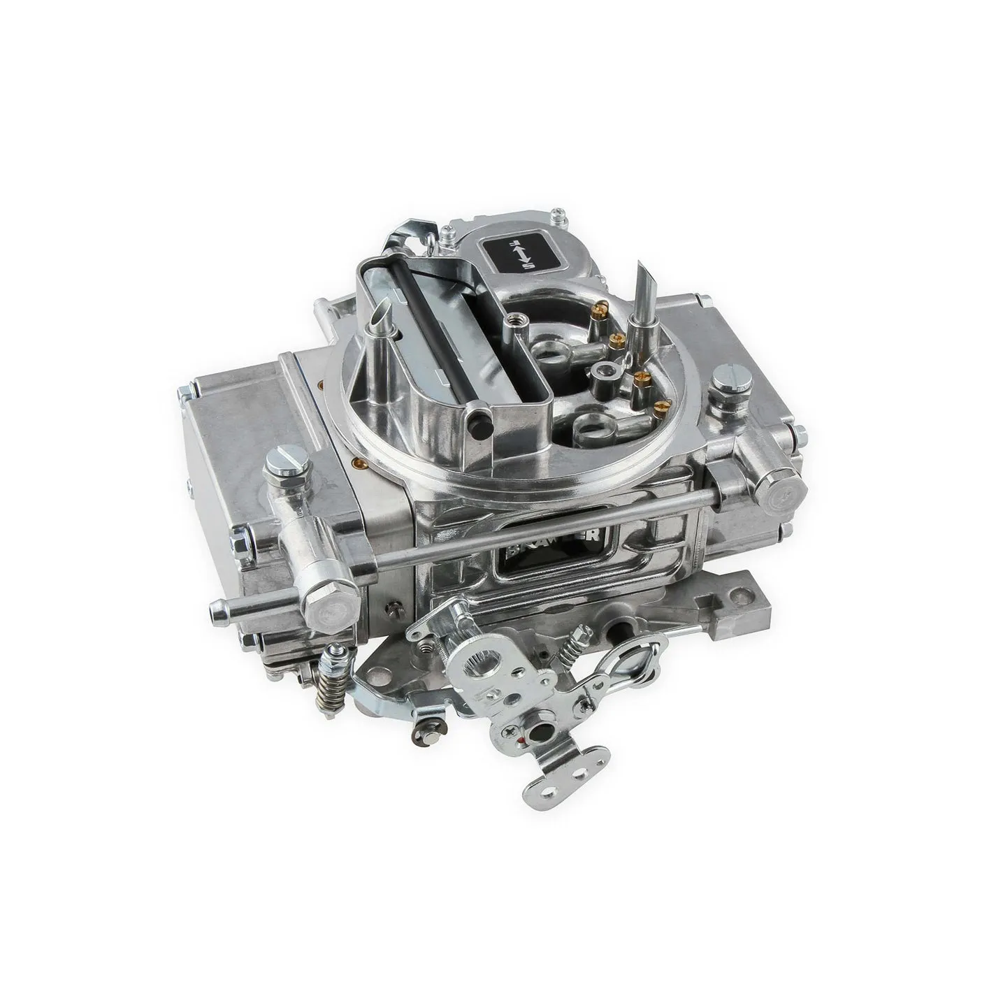 Brawler Brawler Street 600 CFM 4-Barrel Carburetor - Square Bore - Manual Choke - Vacuum Secondary - Single Inlet - Polished