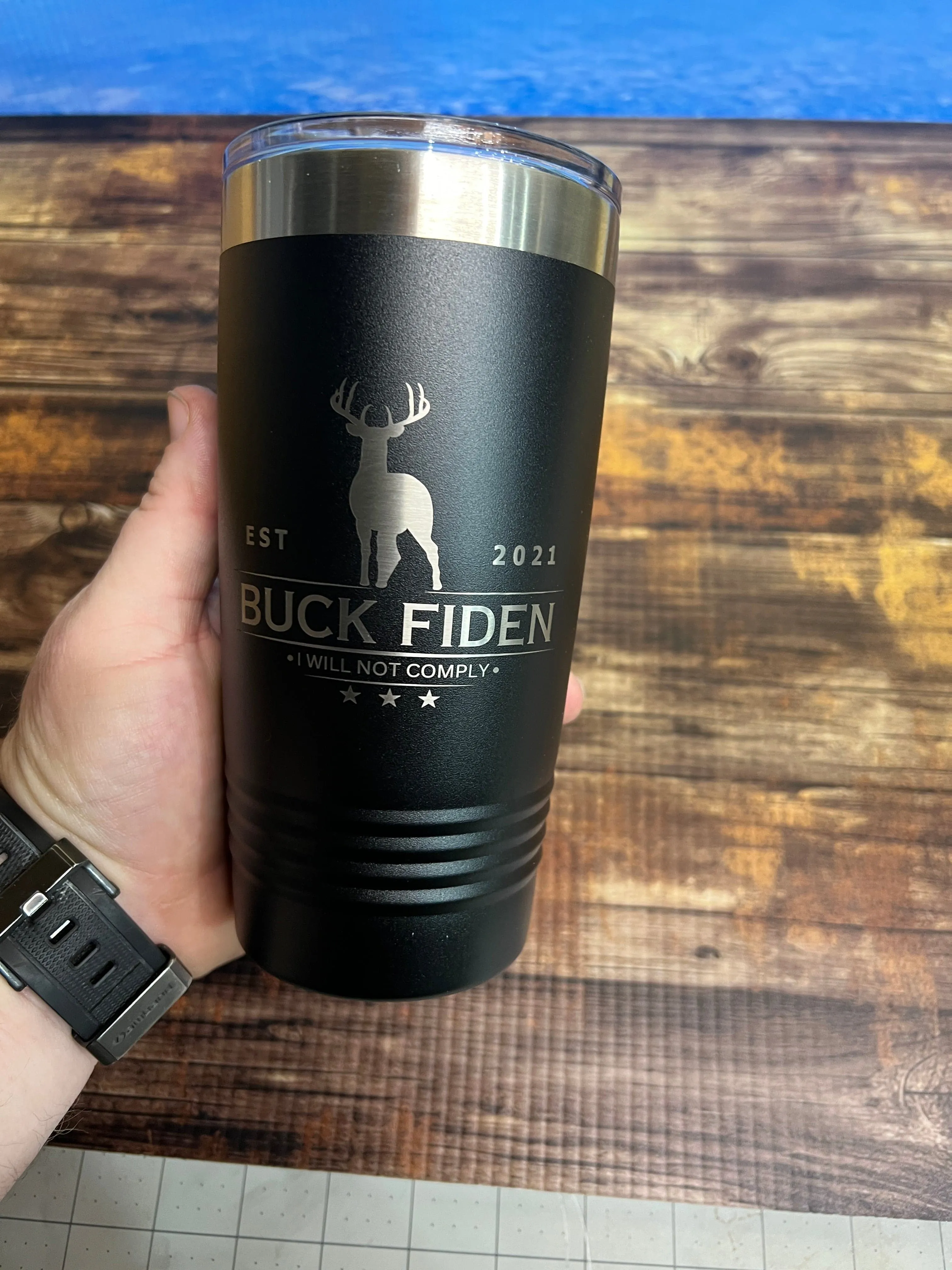 Buck Fiden 20 oz Tumbler Polar Camel Stainless Steel Tumbler with Slider Lid and Custom Engraving