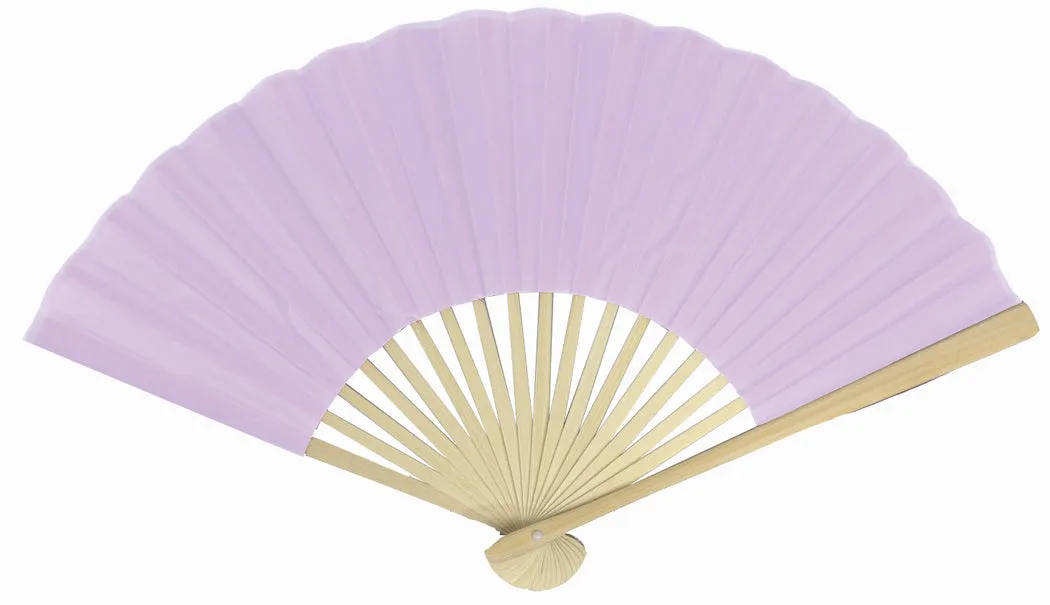 BULK PACK (50) 9" Lavender Silk Hand Fans for Weddings