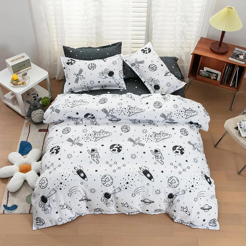 Cartoon Galaxy Astronaut Bedding Sets