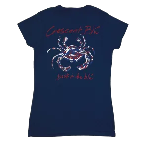 Crimson and Navy Crab Ladies Tee