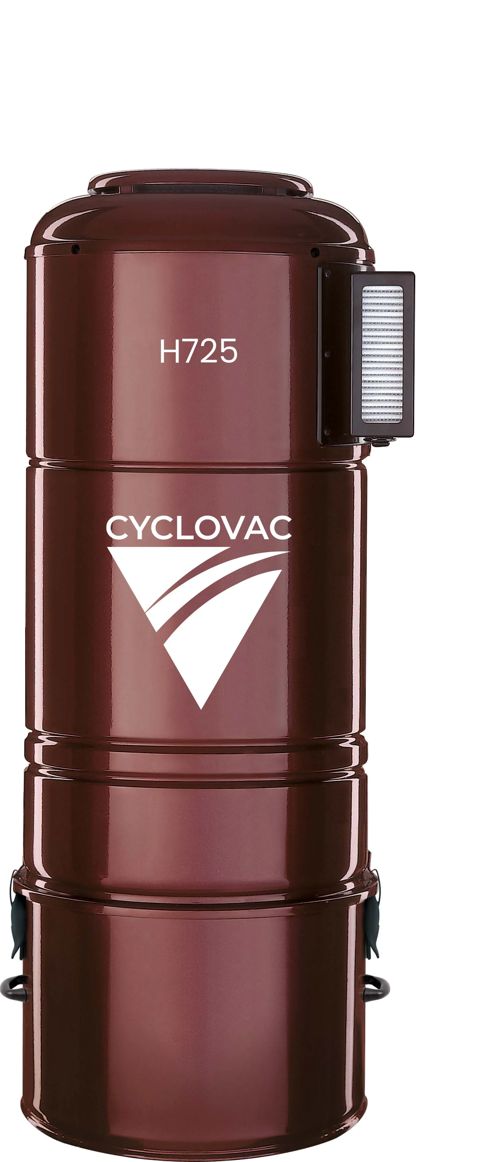 Cyclovac H725 with 2 Retraflex retractable hose inlets including attachments and the installation kit