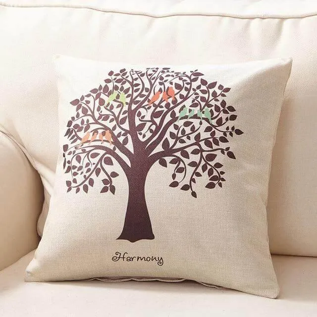 Decorative Tree Printed Home Cute Pillow Cases