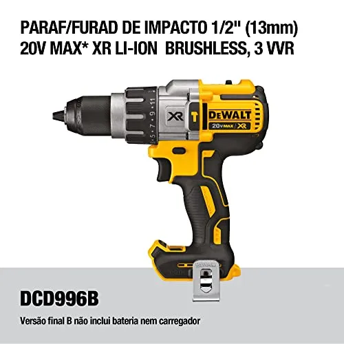 DEWALT 20V MAX XR Hammer Drill, Brushless, 3-Speed, Tool Only (DCD996B)