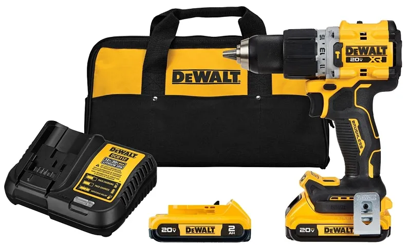 DeWALT XR Series DCD805D2 Hammer Drill Driver Kit, Battery Included, 20 V, 2 Ah, 1/2 in Chuck, Keyless, Ratcheting Chuck :EA: QUANTITY: 1