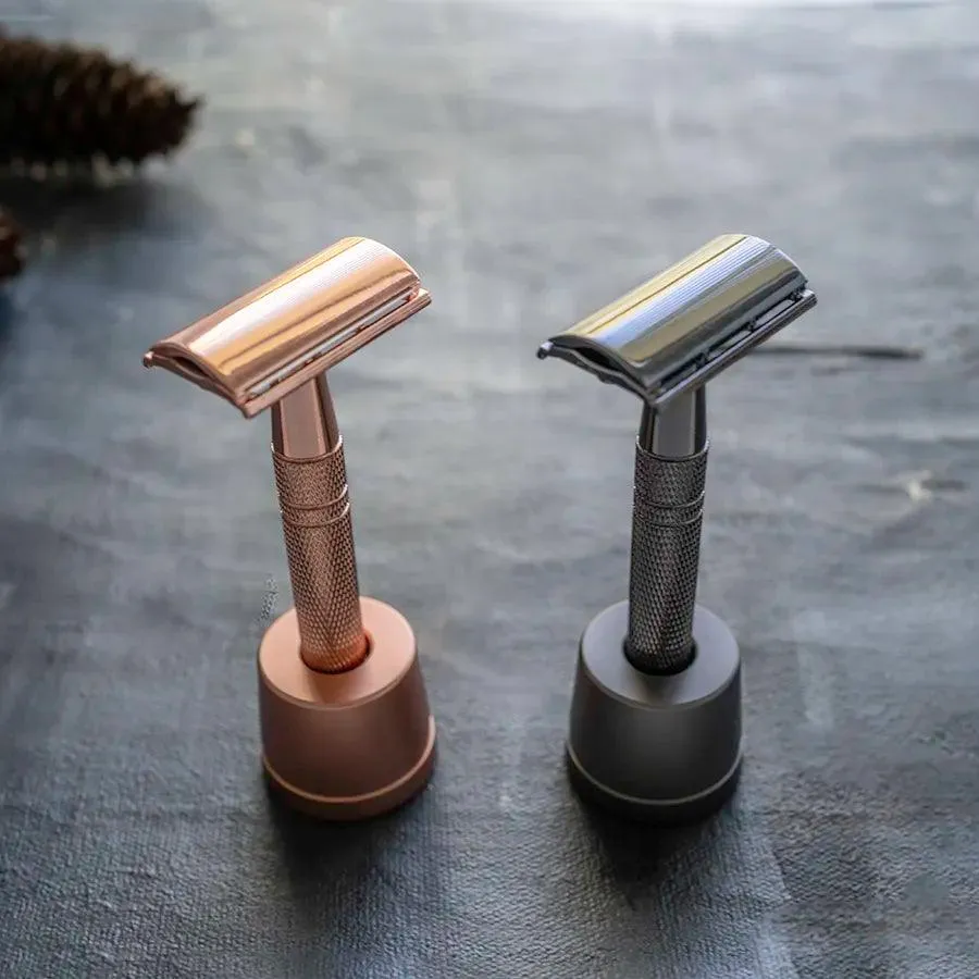 Double Edge Safety Razor Shaving Kit -  Rose Gold