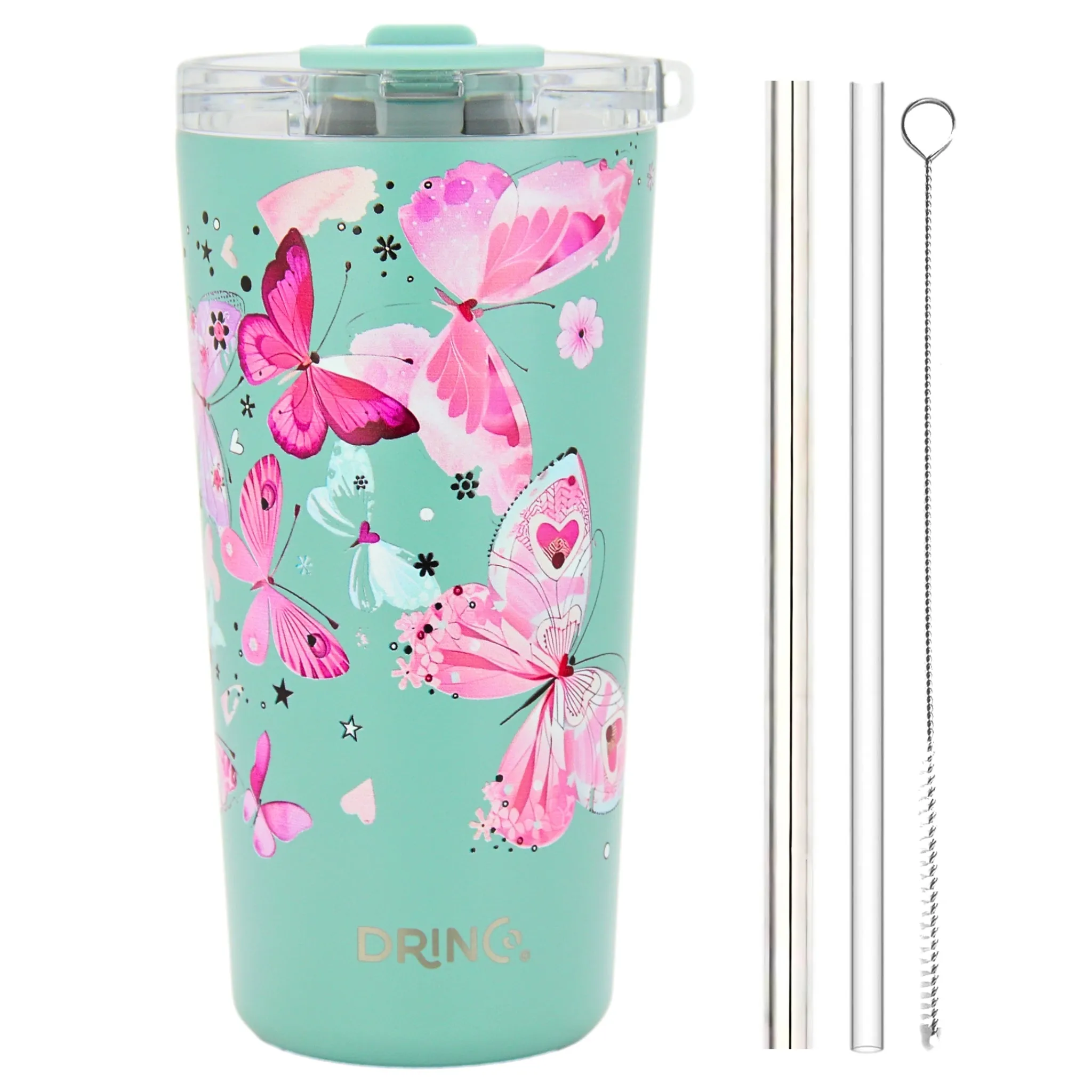 DRINCO®  Seattle 20oz Leakproof Tumbler with Straw - Butterfly