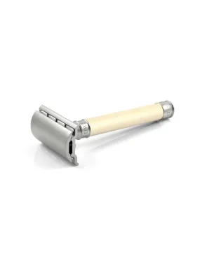 Edwin Jagger - DESS7BL 3ONE6 Stainless Steel Double Edge Safety Razor, Imitation Ivory