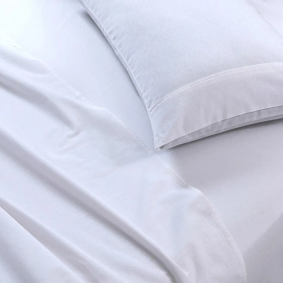 Elan Linen 100% Egyptian Cotton Vintage Washed 500TC White King Bed Sheets Set