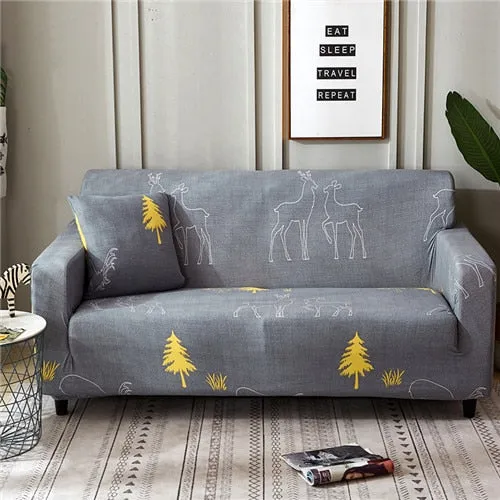 Elastic Slipcover Cartoon Deer Sofa Cover