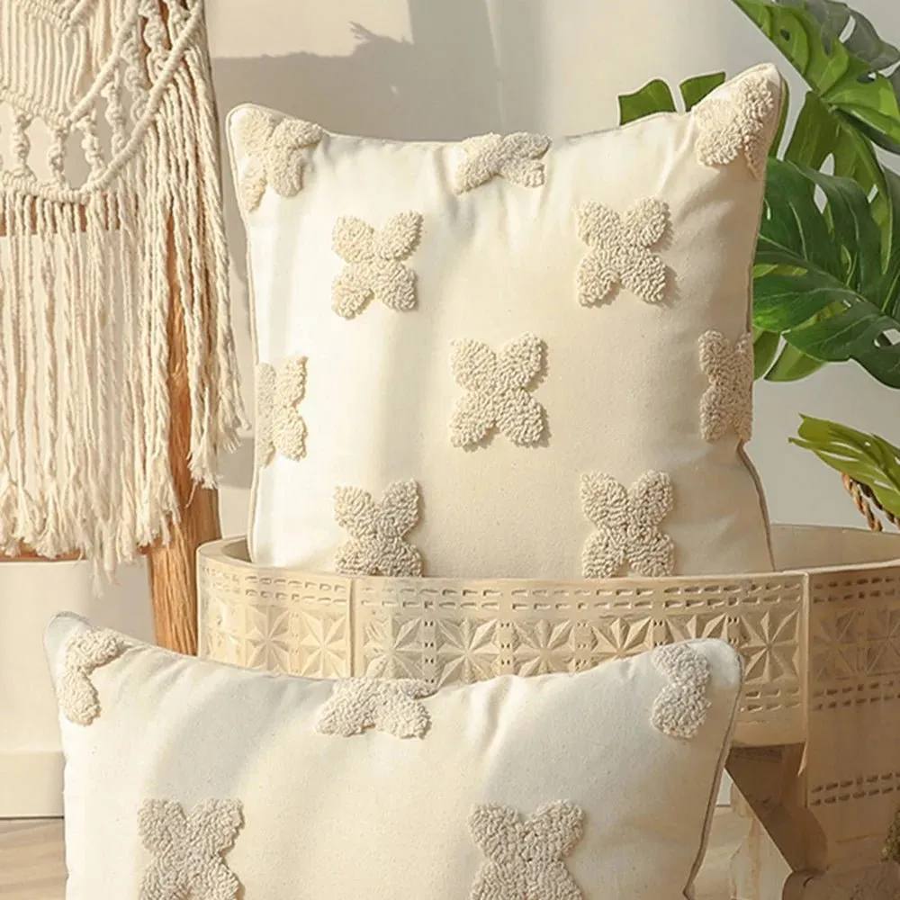 Embroidered Floral Pillow Case