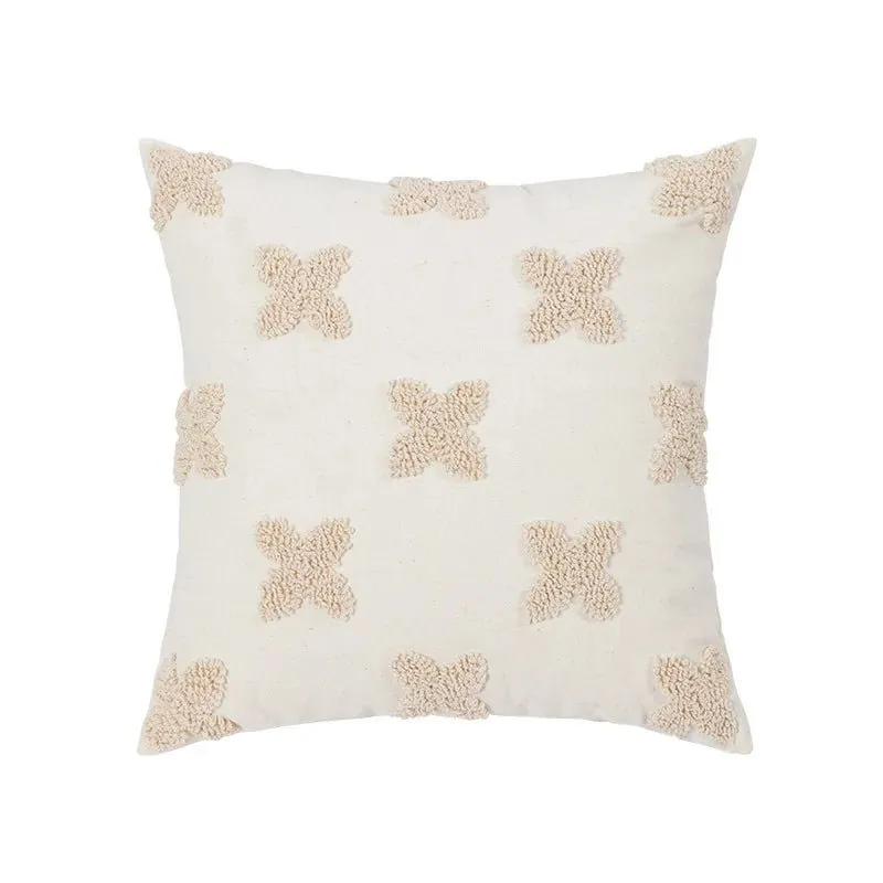 Embroidered Floral Pillow Case