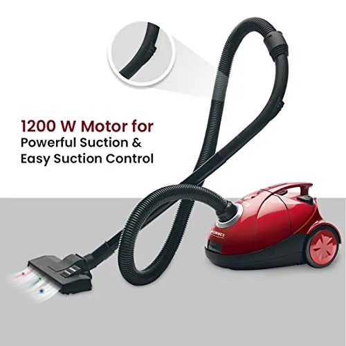 Eureka Forbes Quick Clean DX 1200-Watt Vacuum Cleaner for Home with Free Reusable dust Bag (Red)